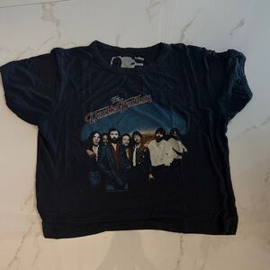 Doobie Brothers Black Graphic T-Shirt Cropped